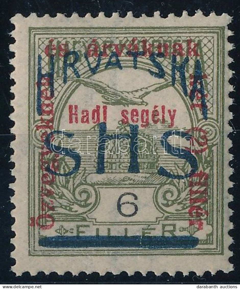 ** SHS 1918 Hadisegély 6f Próbanyomat / Proof. Signed: Bodor. Certificate: Zrinjscak - Sonstige & Ohne Zuordnung