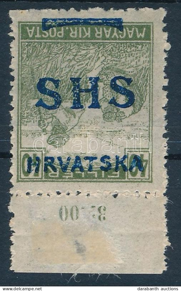 * SHS 1918 Arató 40f Fordított Felülnyomással / Mi 75 With Inverted Overprint. Signed: Bodor - Otros & Sin Clasificación