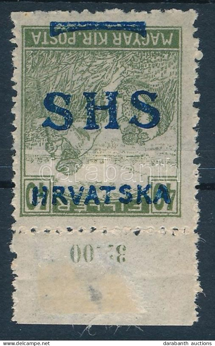 * SHS 1918 Arató 40f Fordított Felülnyomással / Mi 75 With Inverted Overprint. Signed: Bodor - Autres & Non Classés