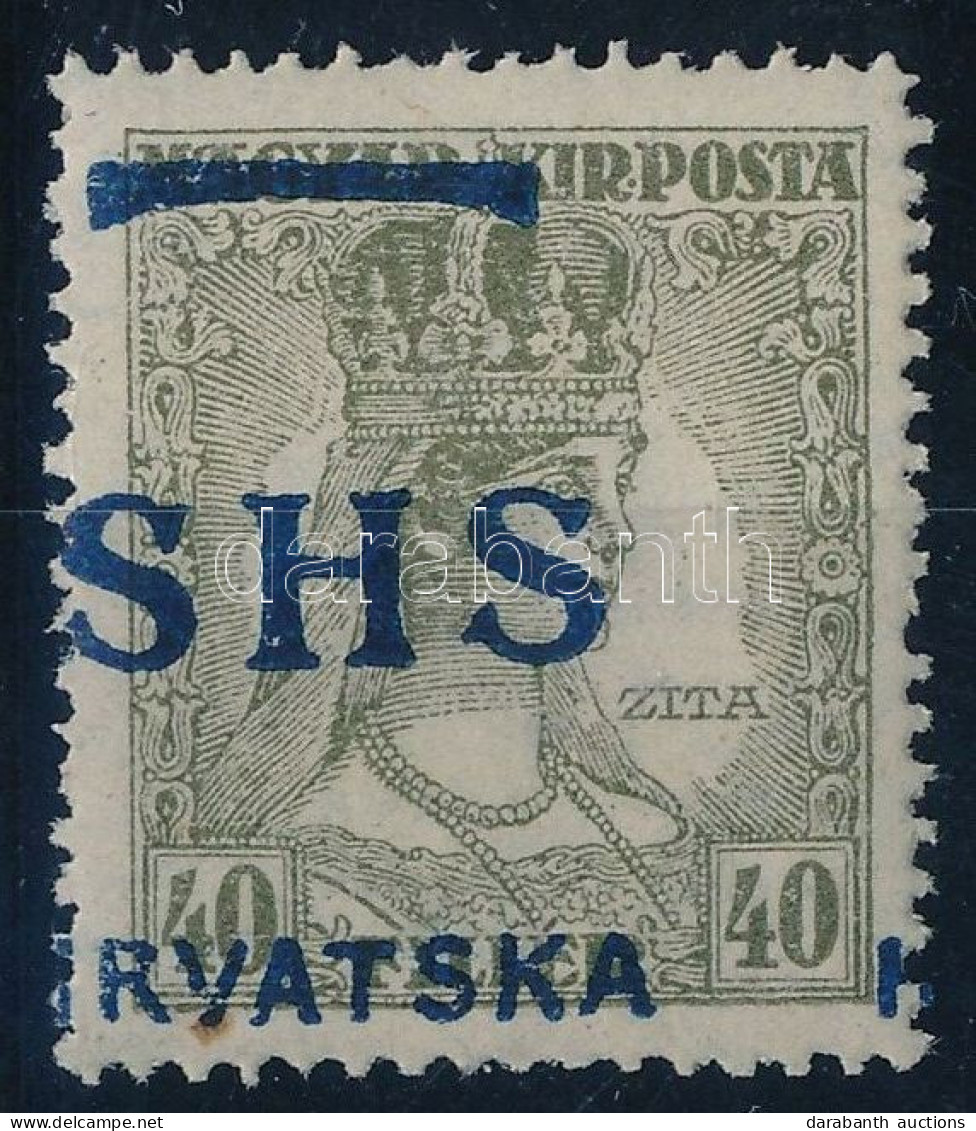 ** SHS 1918 Zita 40f Eltérő Arató Típusú Felülnyomással / Mi 87 Overprint Variety. Signed: Bodor. Certificate: Zrinjscak - Sonstige & Ohne Zuordnung