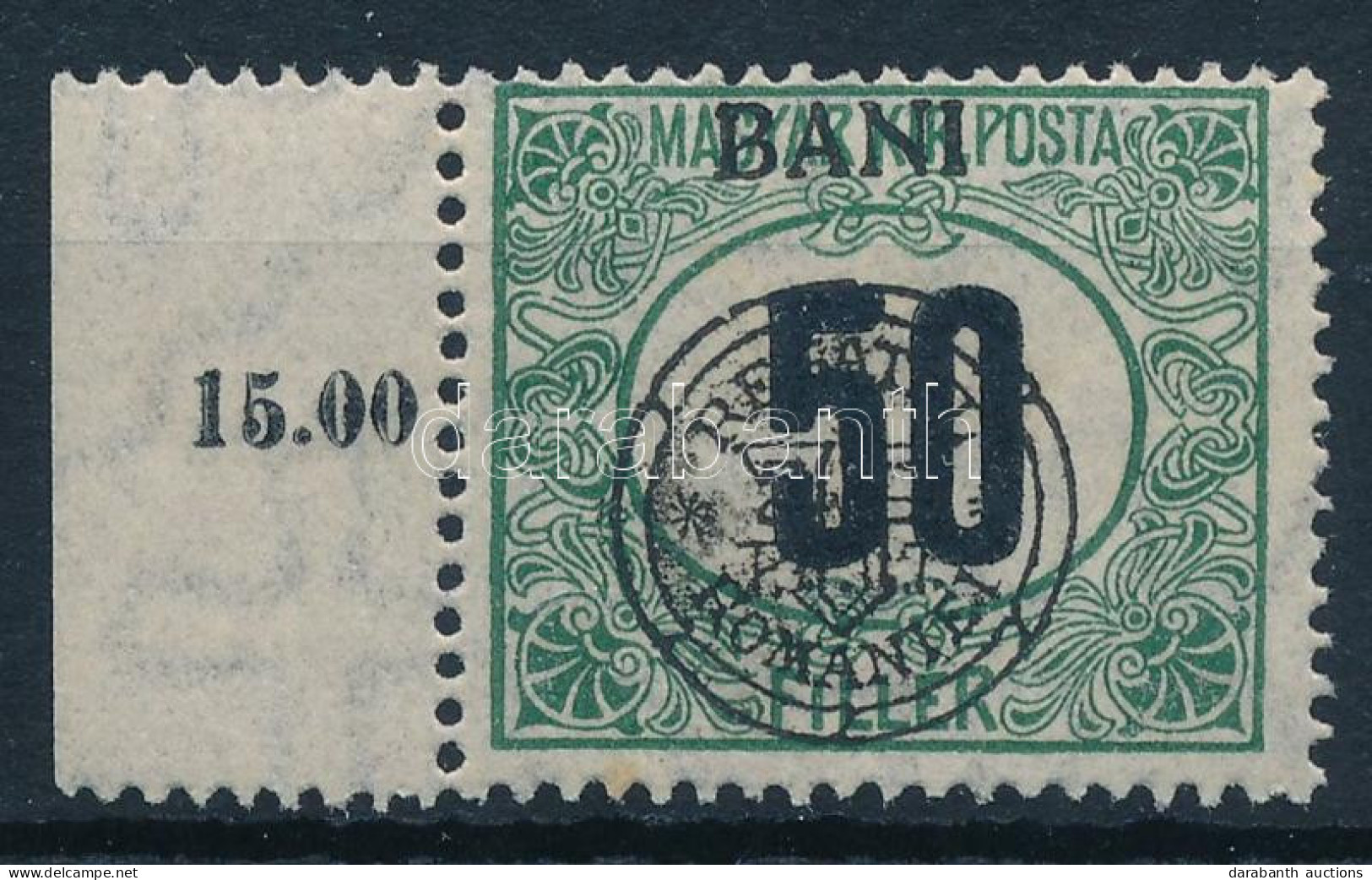 ** Kolozsvár 1919 Portó 50f Elcsúszott Felülnyomással, A BANI Szó Felülre Került / Shifted Overprint. Signed: Bodor - Autres & Non Classés