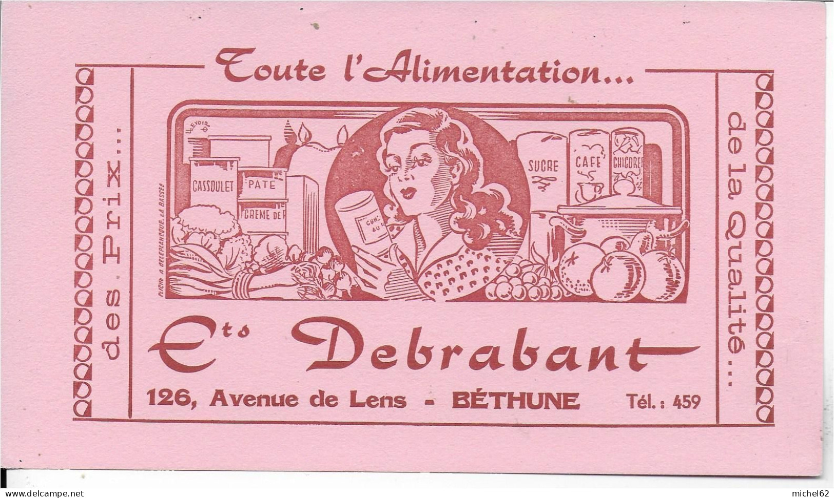 BUVARD ANNEES   50's  NEUF DEBRABANT BETHUNE - Alimentare