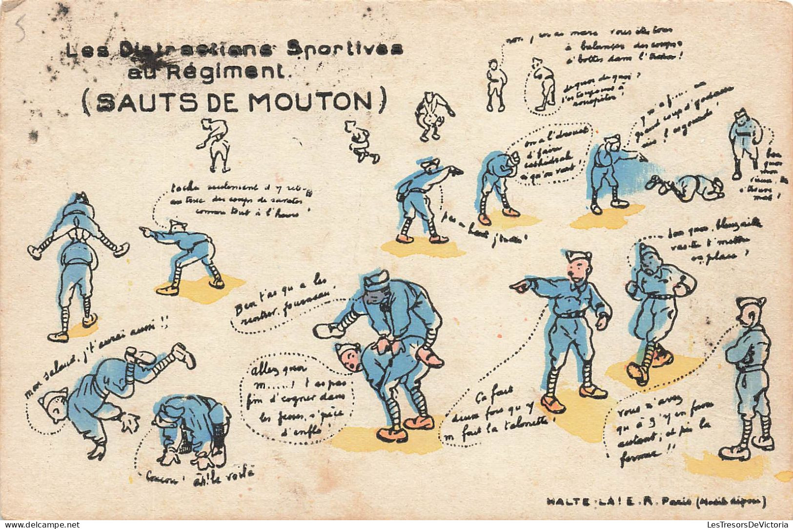 MILITARIA - Régiments - Sauts De Mouton - Dessin - Carte Postale Ancienne - Regiments