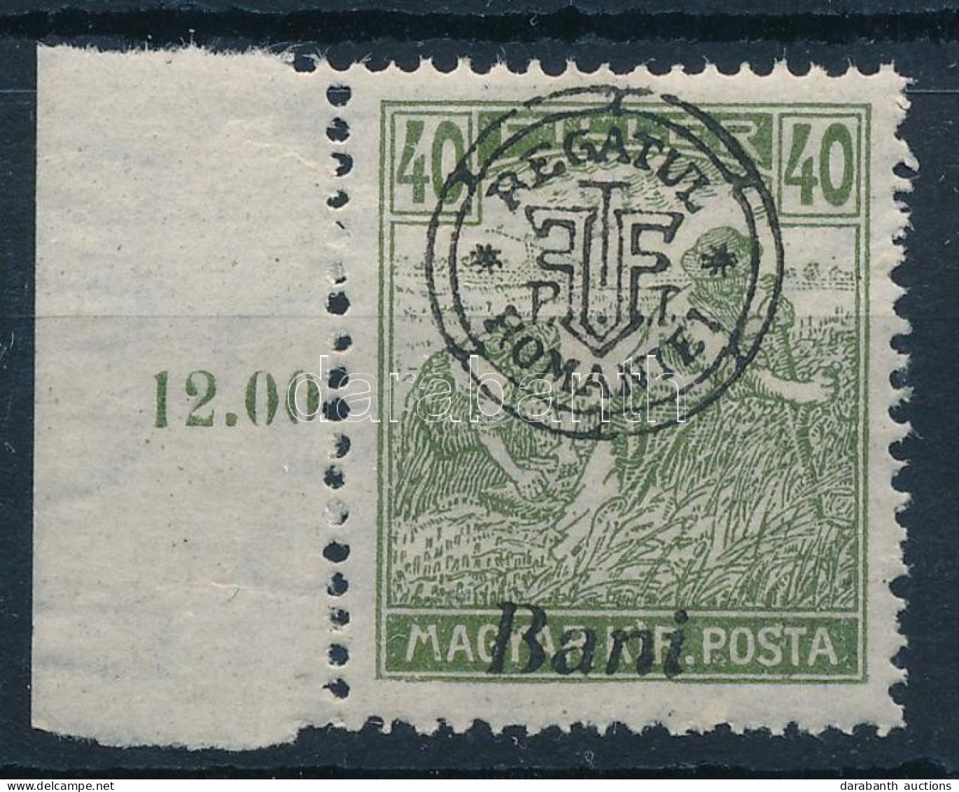 ** Nagyvárad 1919 Arató 40f Elcsúszott Felülnyomással, A Bani Szó Lentre Került. / Mi 36 II. Shifted Overprint. Signed:  - Andere & Zonder Classificatie