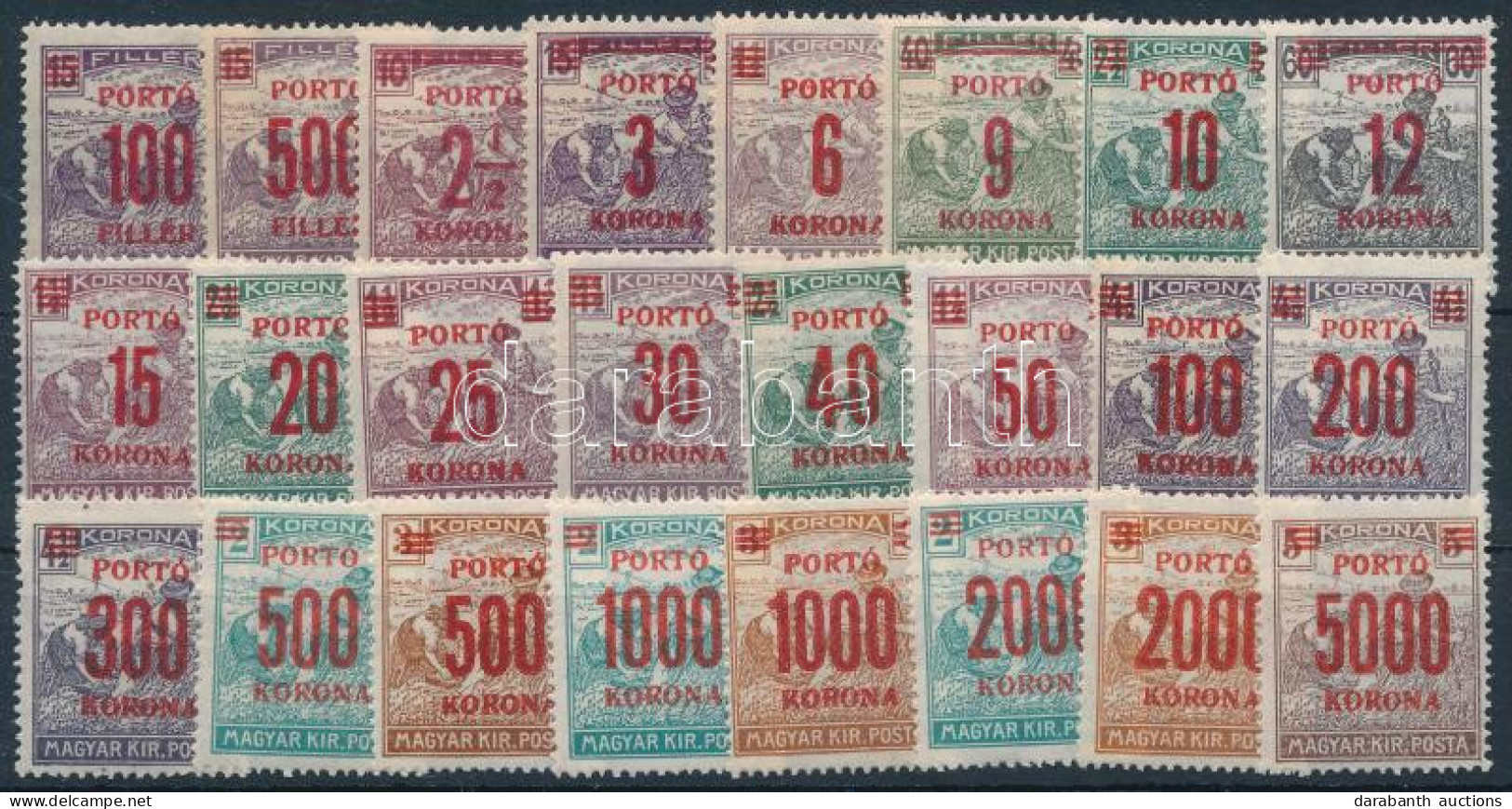 ** 1921 Kisegítő Portó Sor (7.500) / Mi Postage Due Set - Sonstige & Ohne Zuordnung