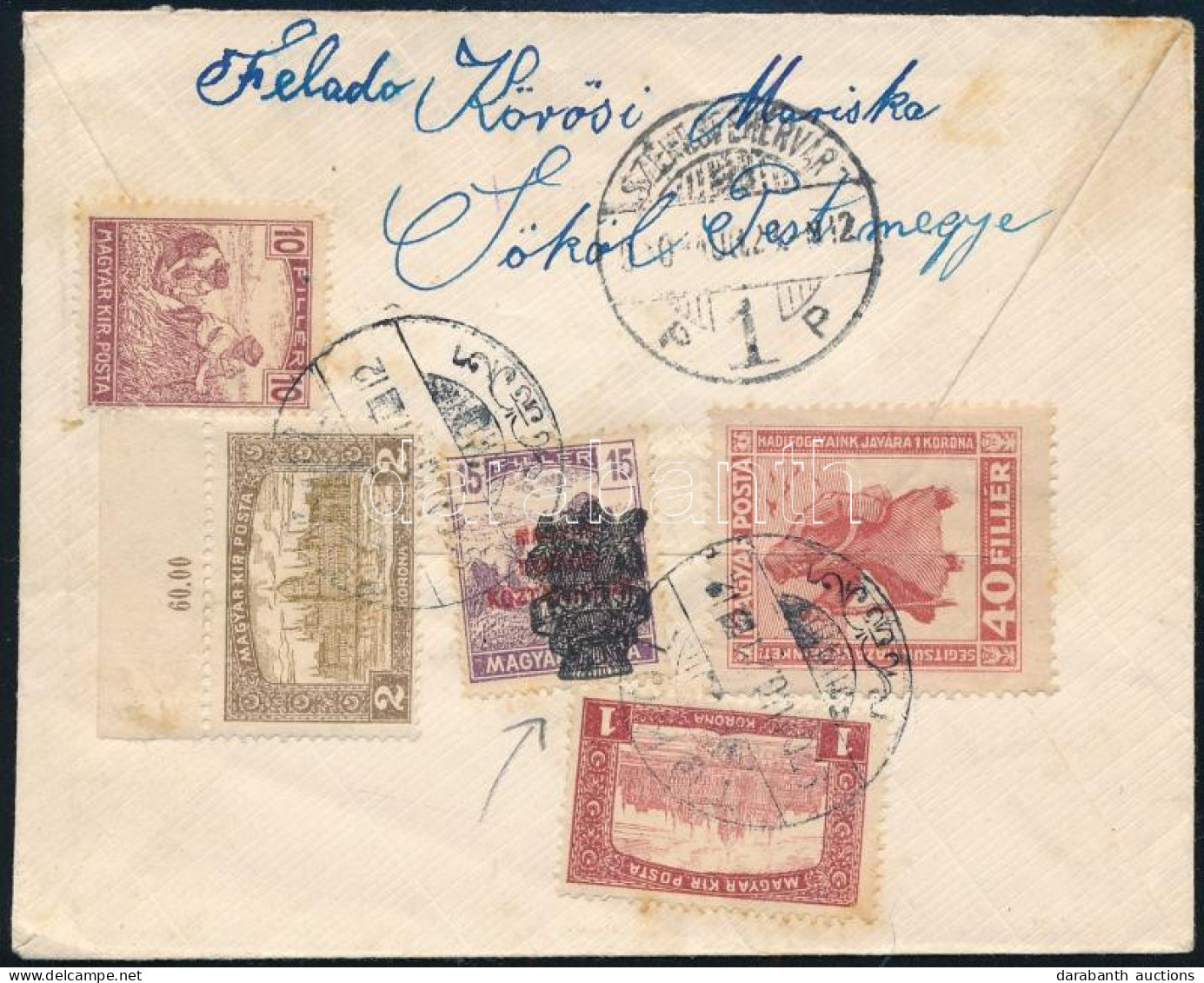 1920 Ajánlott Levél 5 Db Bélyeggel / Registered Cover With 5 Stamps "TÖKÖL" - "SZÉKESFEHÉRVÁR" - Autres & Non Classés