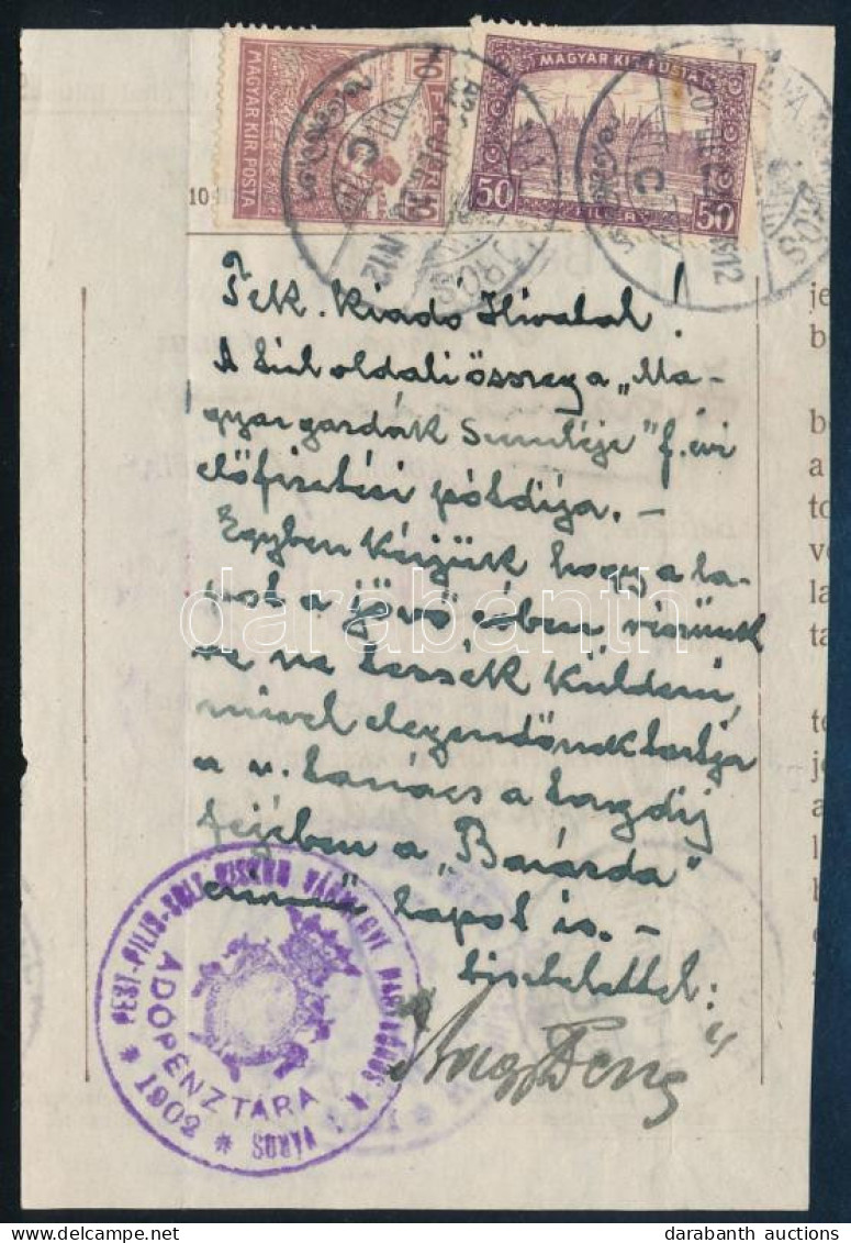 1920 Befizetési Lap Szelvény 60f Bérmentesítéssel - Other & Unclassified