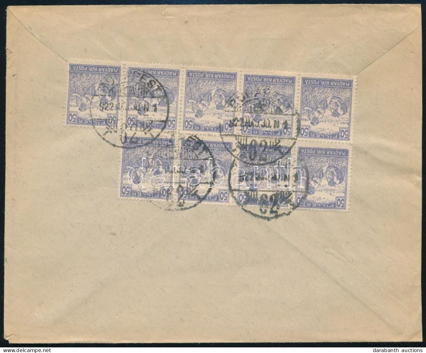 1922 Levél 9 X Arató 50f Bérmentesítéssel Németországba / Cover From Budapest To Mecklenburg - Andere & Zonder Classificatie