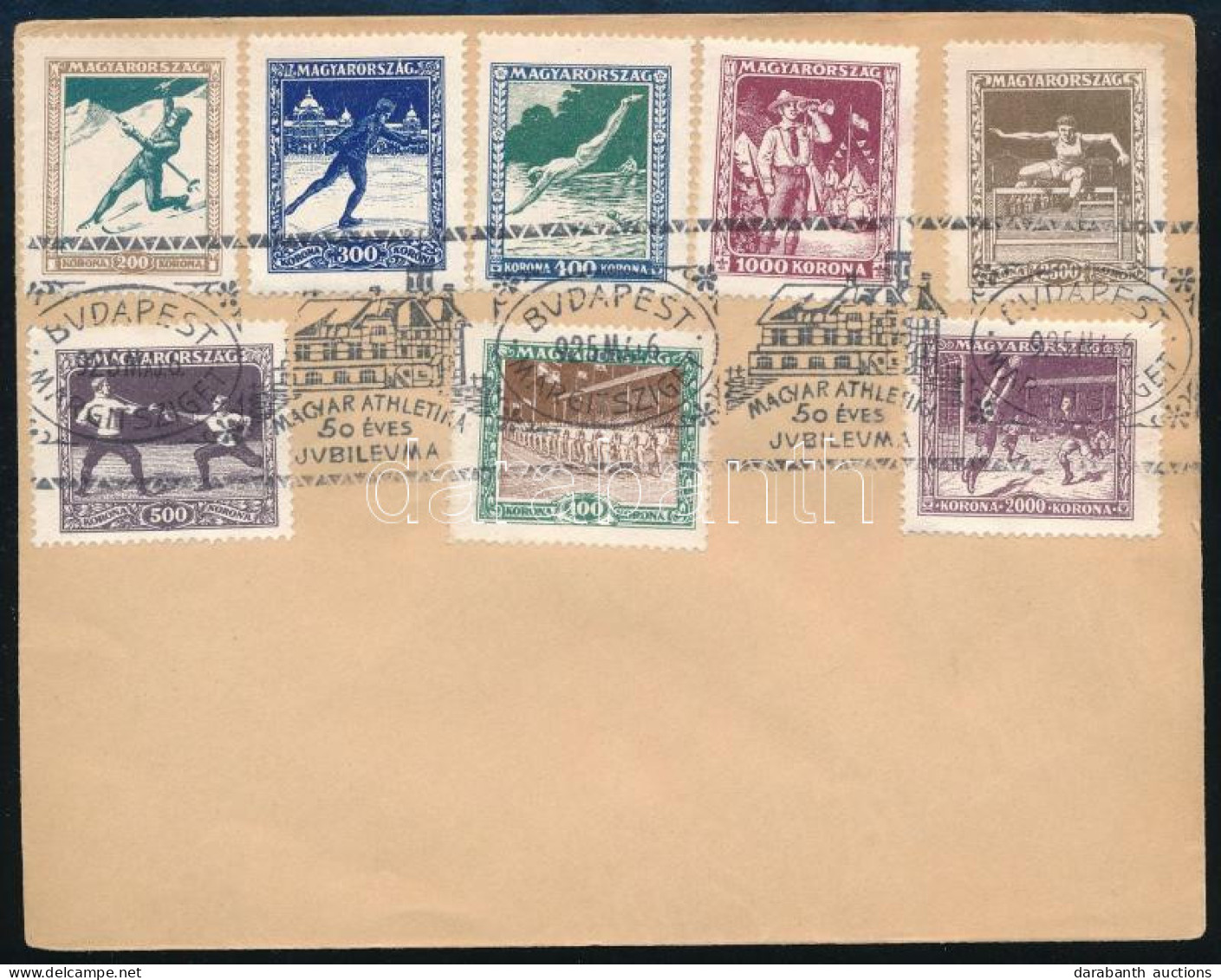 1925 Sport Sor Címzetlen Borítékon Alkalmi Bélyegzéssel On Cover With Special Postmark - Other & Unclassified