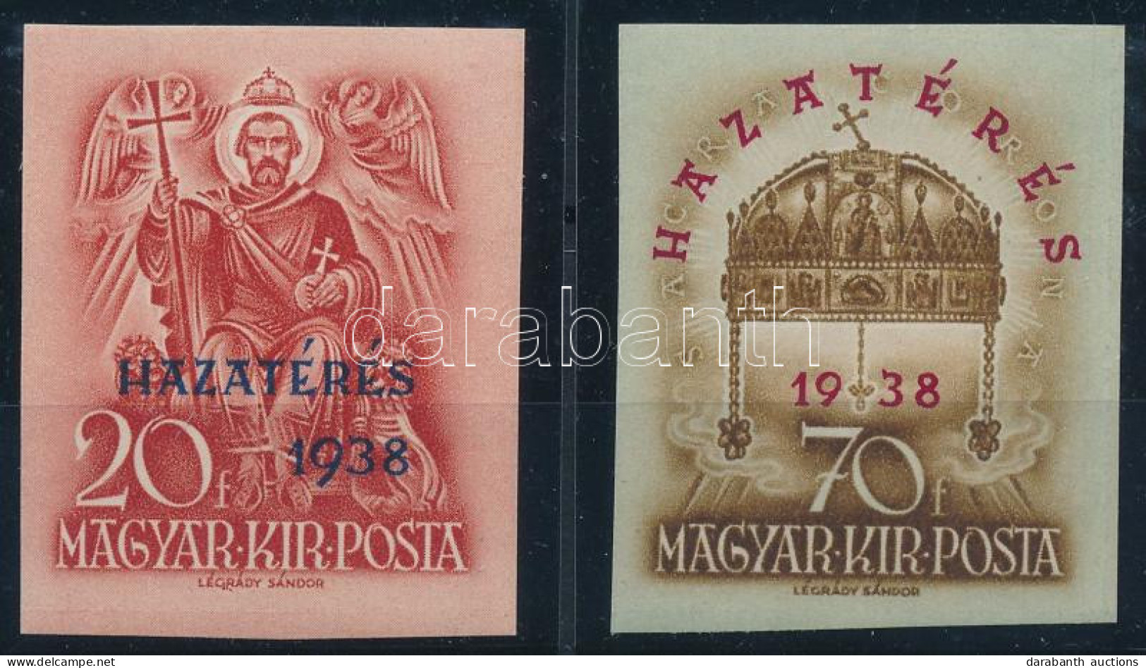 ** 1938 Hazatérés Vágott Sor (30.000) / Mi 591-592 Imperforate Set - Andere & Zonder Classificatie