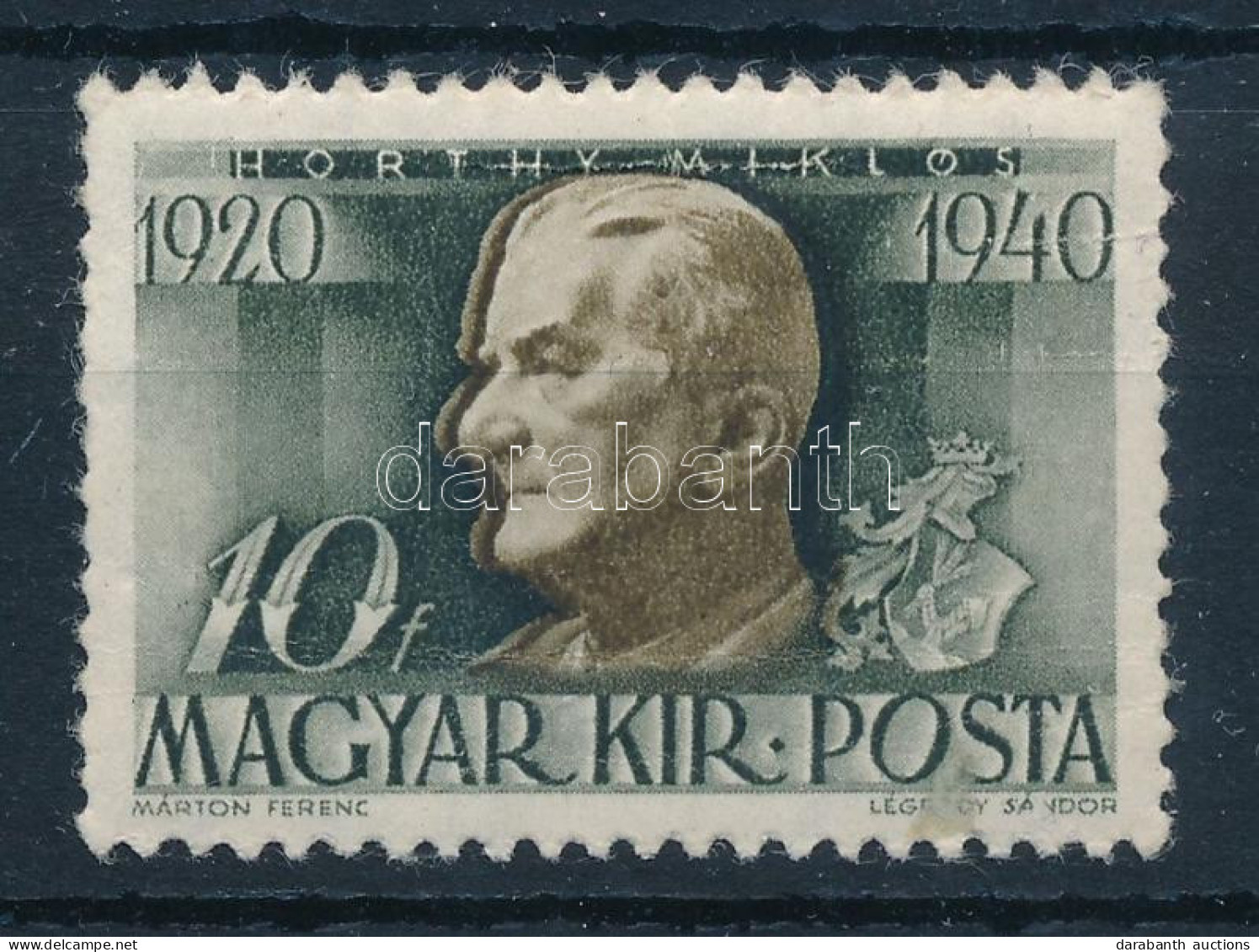 ** 1940 Kormányzói évforduló 10f "dupla Arcél" (ráncok / Creases) / Double Profile - Otros & Sin Clasificación