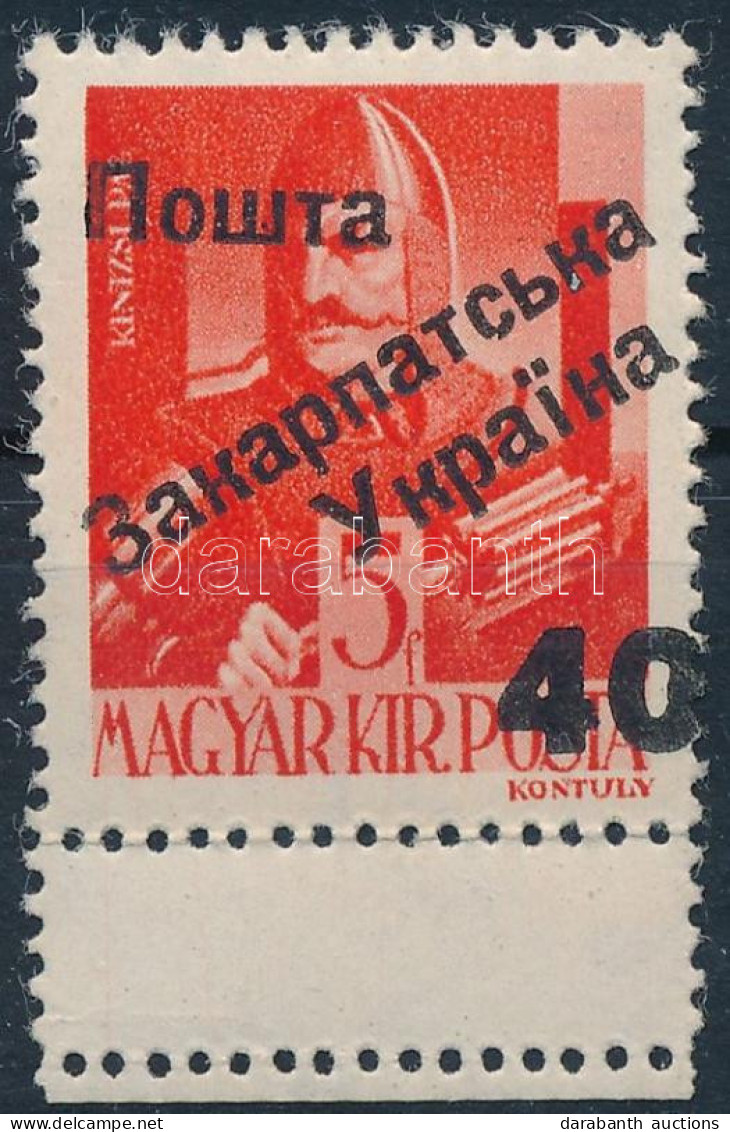 ** Ungvár II. 1945 Hadvezérek 40/5f, Alul Kettős Fogazással / Double Perforation Below. Signed: Bodor (35.000) - Autres & Non Classés