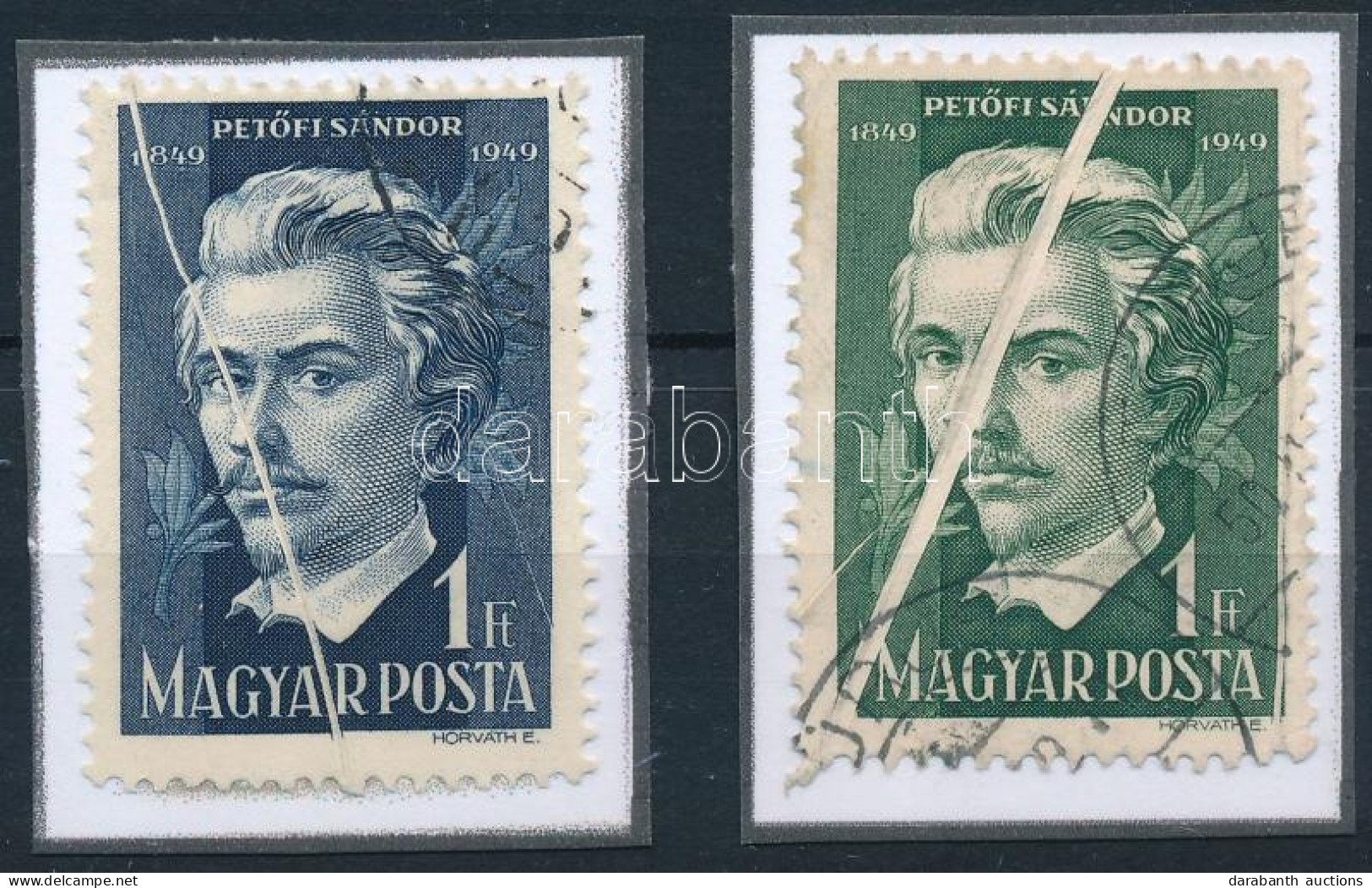 O 1949-1950 Petőfi 2 Klf 1Ft Papírránccal / Mi 1047 + 1085 With Paper Crease - Other & Unclassified