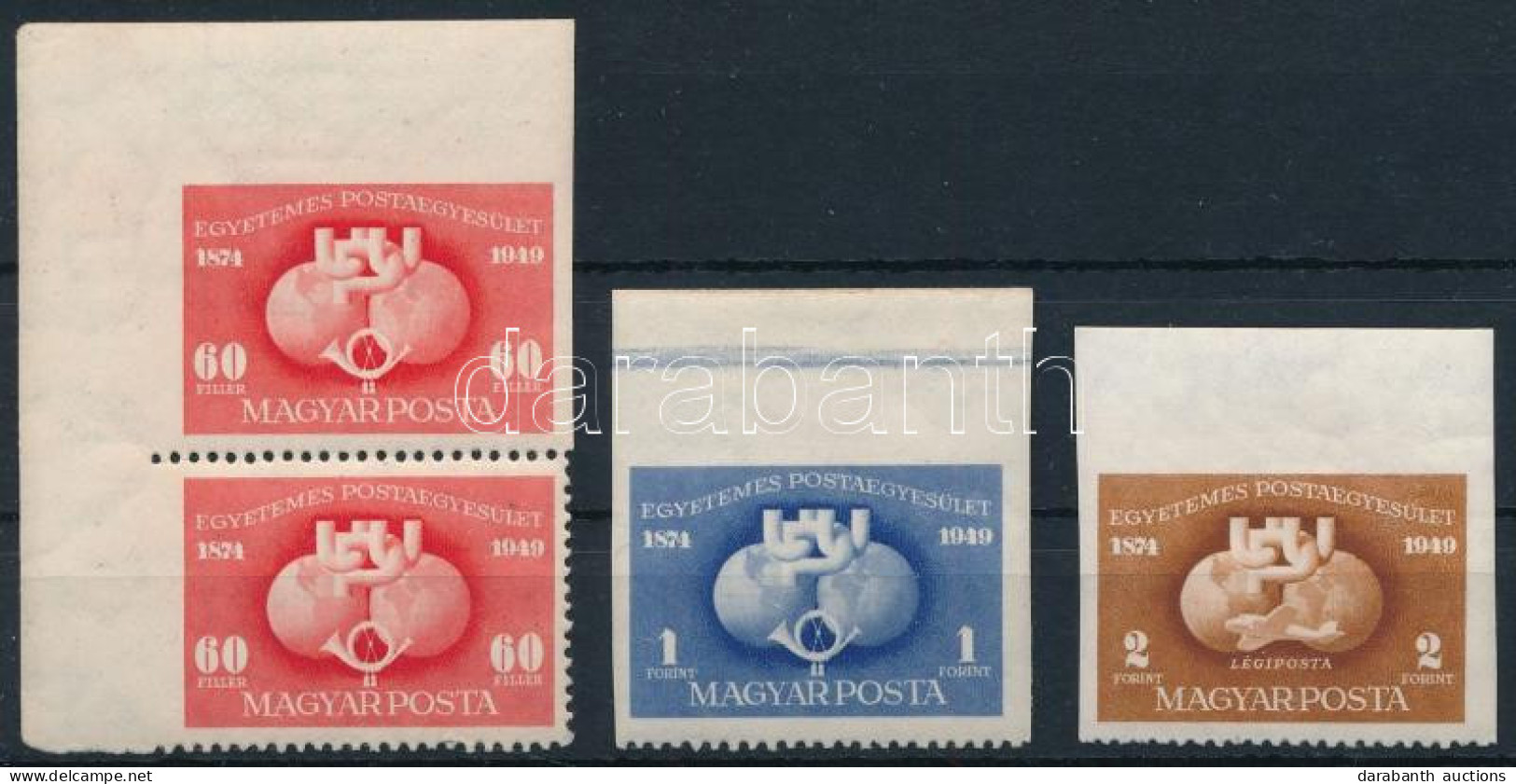 ** 1949 UPU D Sor, A 60f C-D Párban / Mi 1056-1058 D Set - Andere & Zonder Classificatie