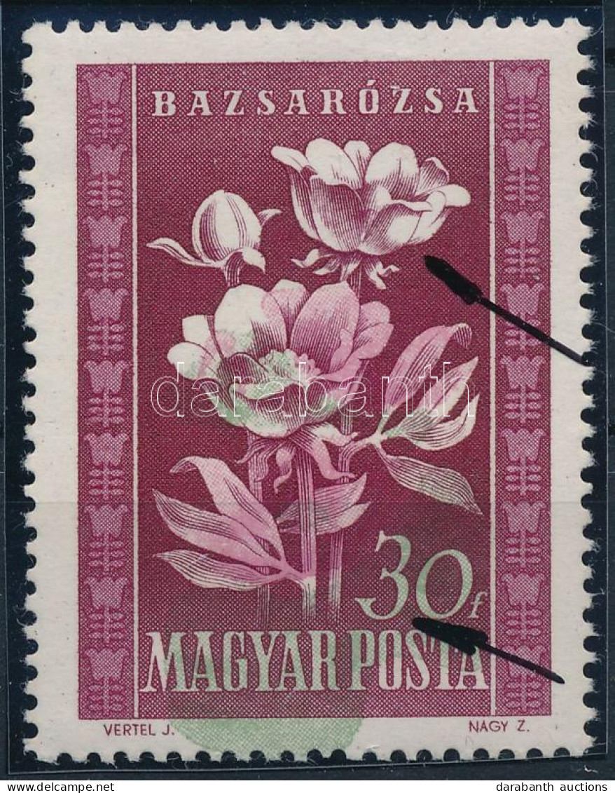 ** 1950 Virág I. 30f Durva Színelcsúszással / Mi 1112 Shifted Pink And Green Colour - Autres & Non Classés
