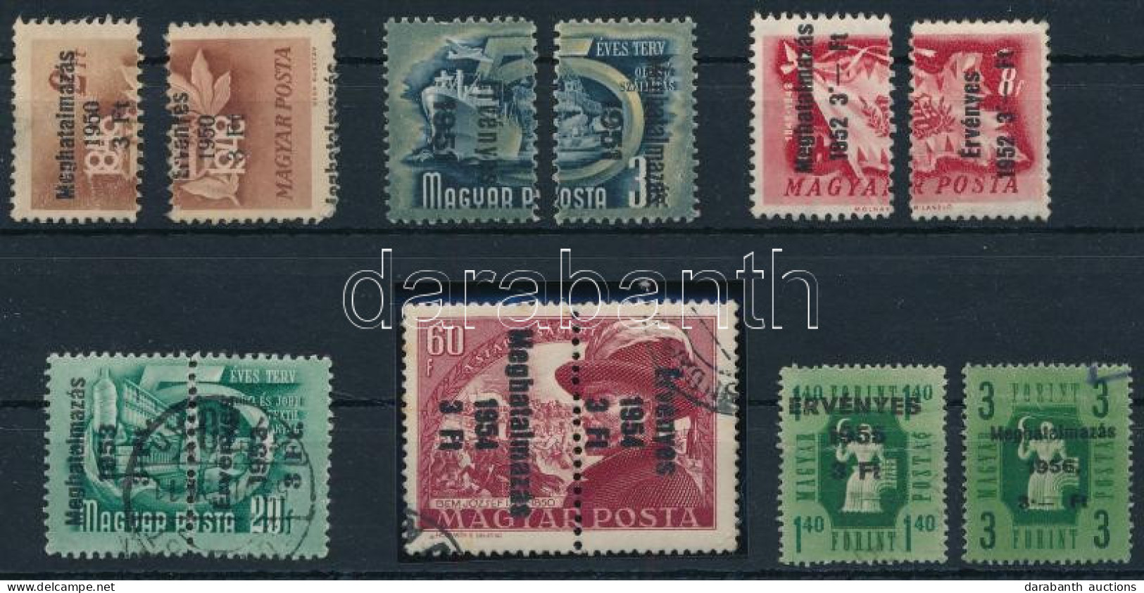 **, (*), O 1950-1955 12 Db Meghatalmazás-érvényes Bélyeg / Authorisation And Valid Stamps - Other & Unclassified