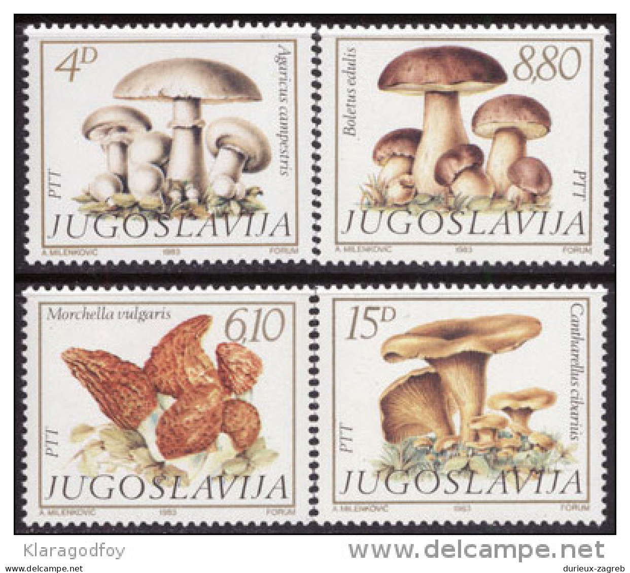 Yugoslavia 1983 Flora - Edible Mushrooms MiNr 1977-1980 MNH - Ungebraucht