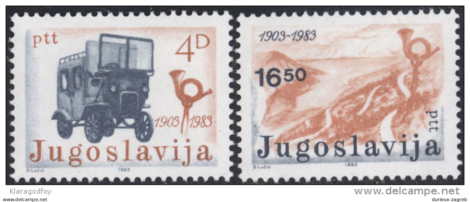 Yugoslavia 1983  Post Vehicle - Post Horn MiNr 1989-1990 MNH - Ungebraucht