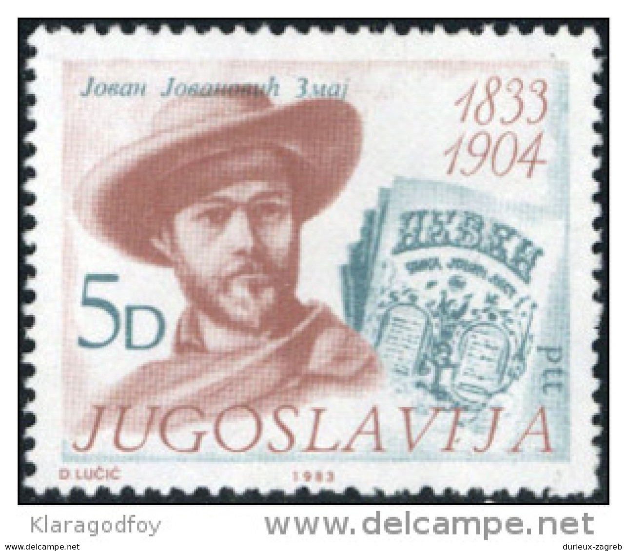 Yugoslavia 1983 Jovan Jovanovic Zmaj MiNr 2006 MNH - Ungebraucht