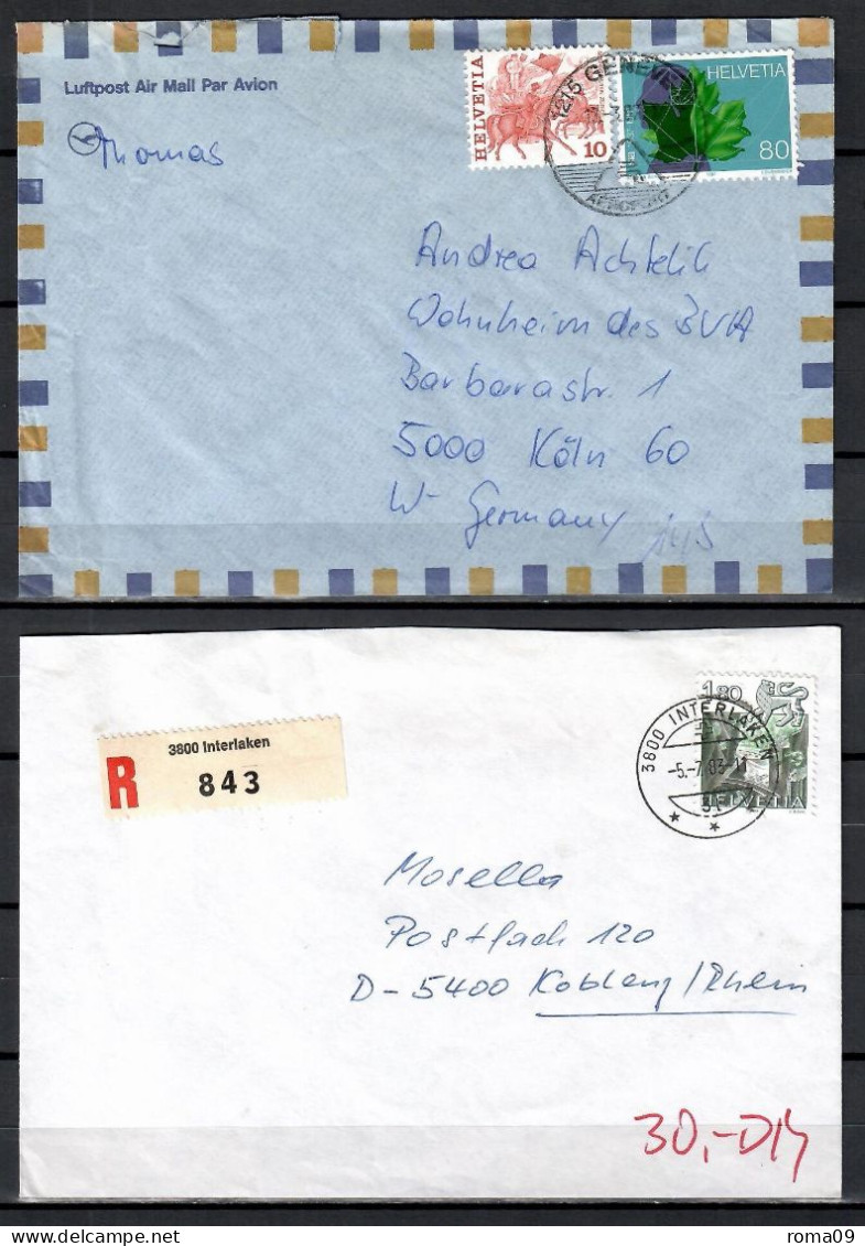 Schweiz, 5 Briefe Nach Deutschland; E-107 - Lettres & Documents