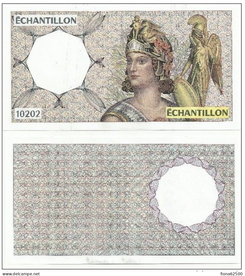 ECHANTILLON N° : 10202 . TESTS POUR DISTRIBUTEURS . MODELE DU 200 FRANCS MONTESQUIEU . - Fiktive & Specimen