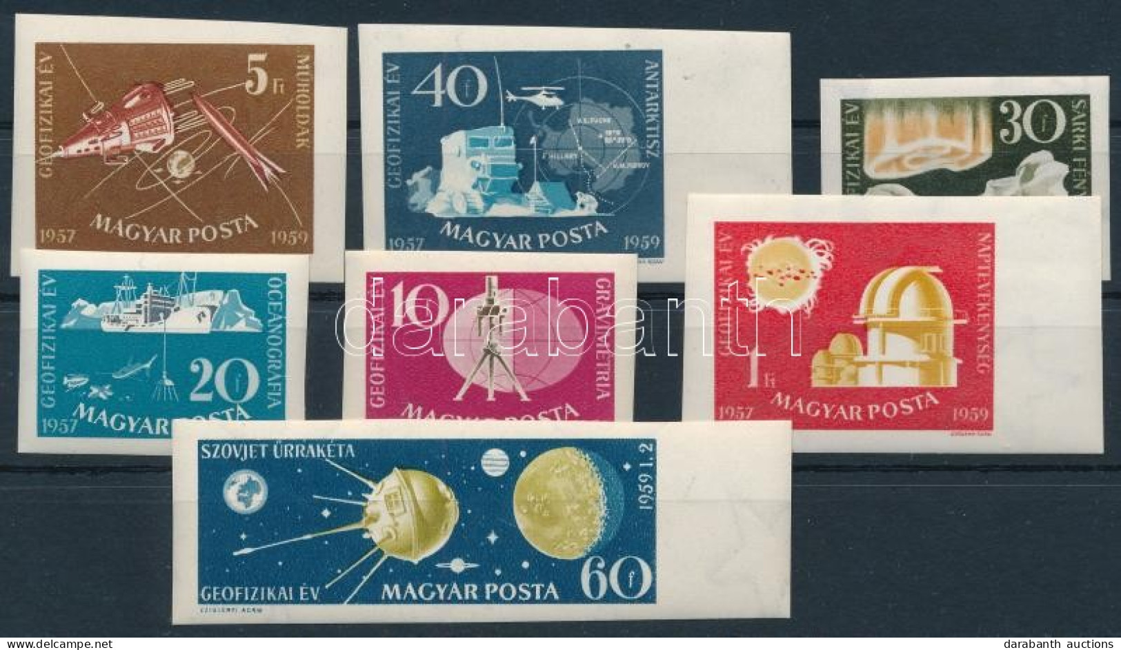 ** 1959 Nemzetközi Geofizikai év Vágott Sor / Mi 1571-1577 Imperforate Set - Sonstige & Ohne Zuordnung