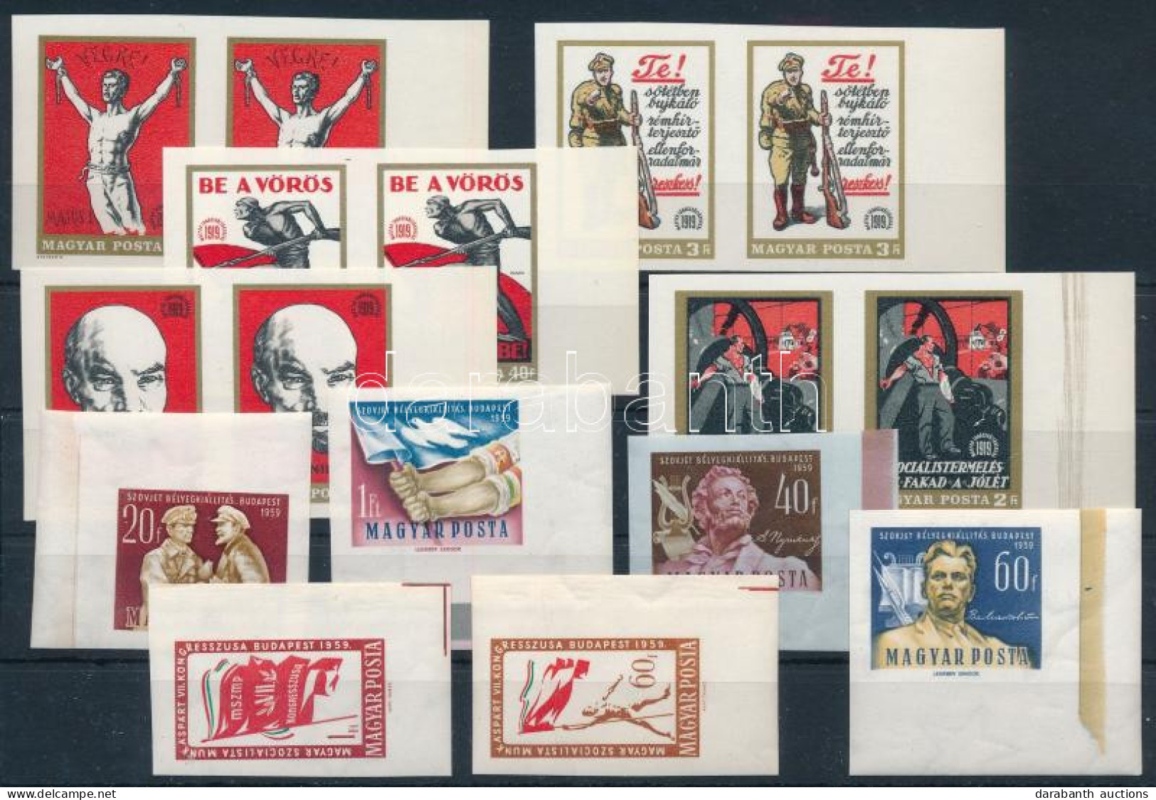 ** 1959-1969 3 Klf Vágott Sor (15.500) / 3 Different Imperforate Sets - Autres & Non Classés