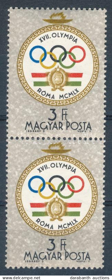 ** 1960 Olimpia 3Ft Pár "nyitott Olimpiai Karikák" Lemezhibával / Mi 1696 Pair With Plate Variety - Sonstige & Ohne Zuordnung