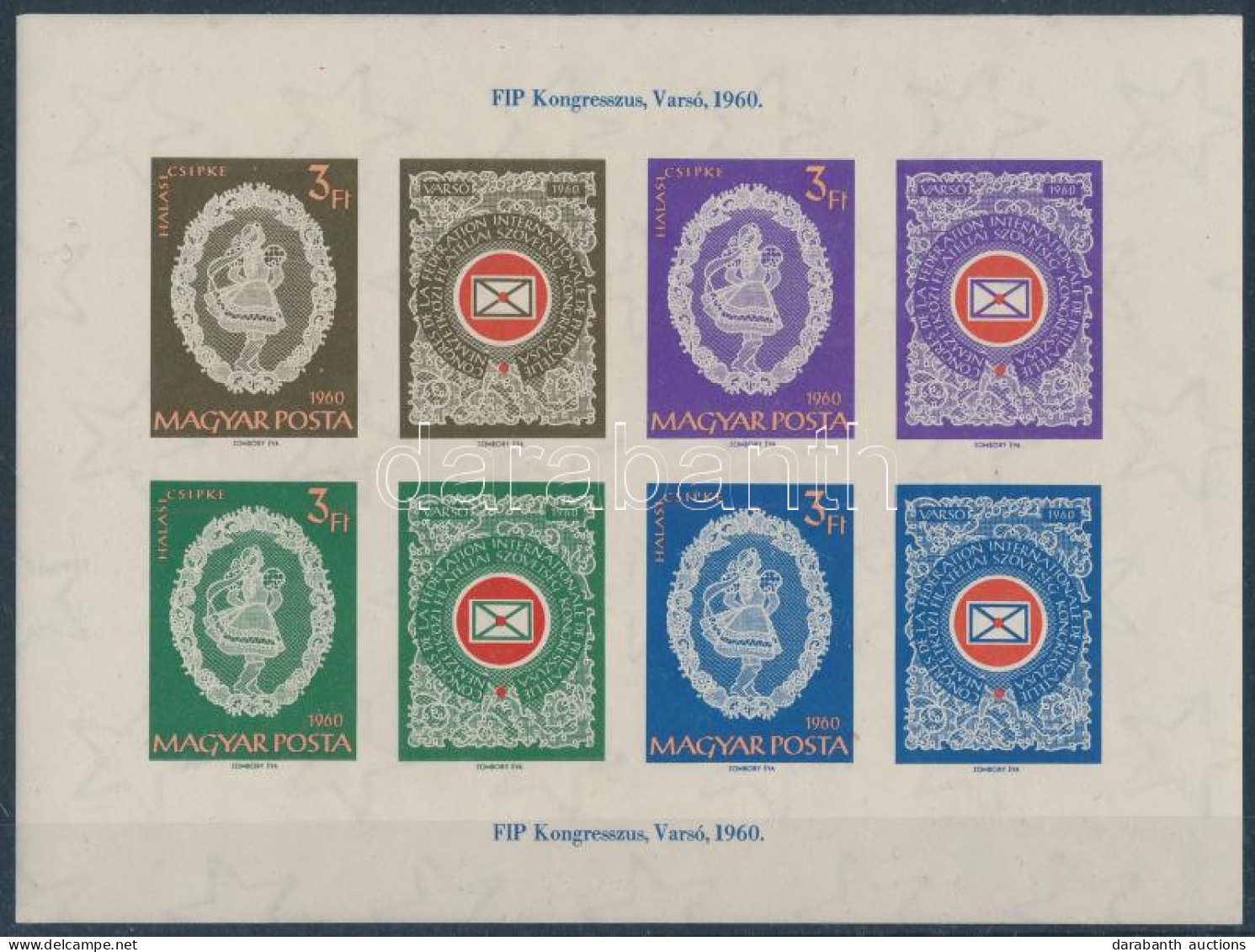 ** 1960 FIP III. Vágott Blokk / Mi 31 Imperforate Block - Other & Unclassified