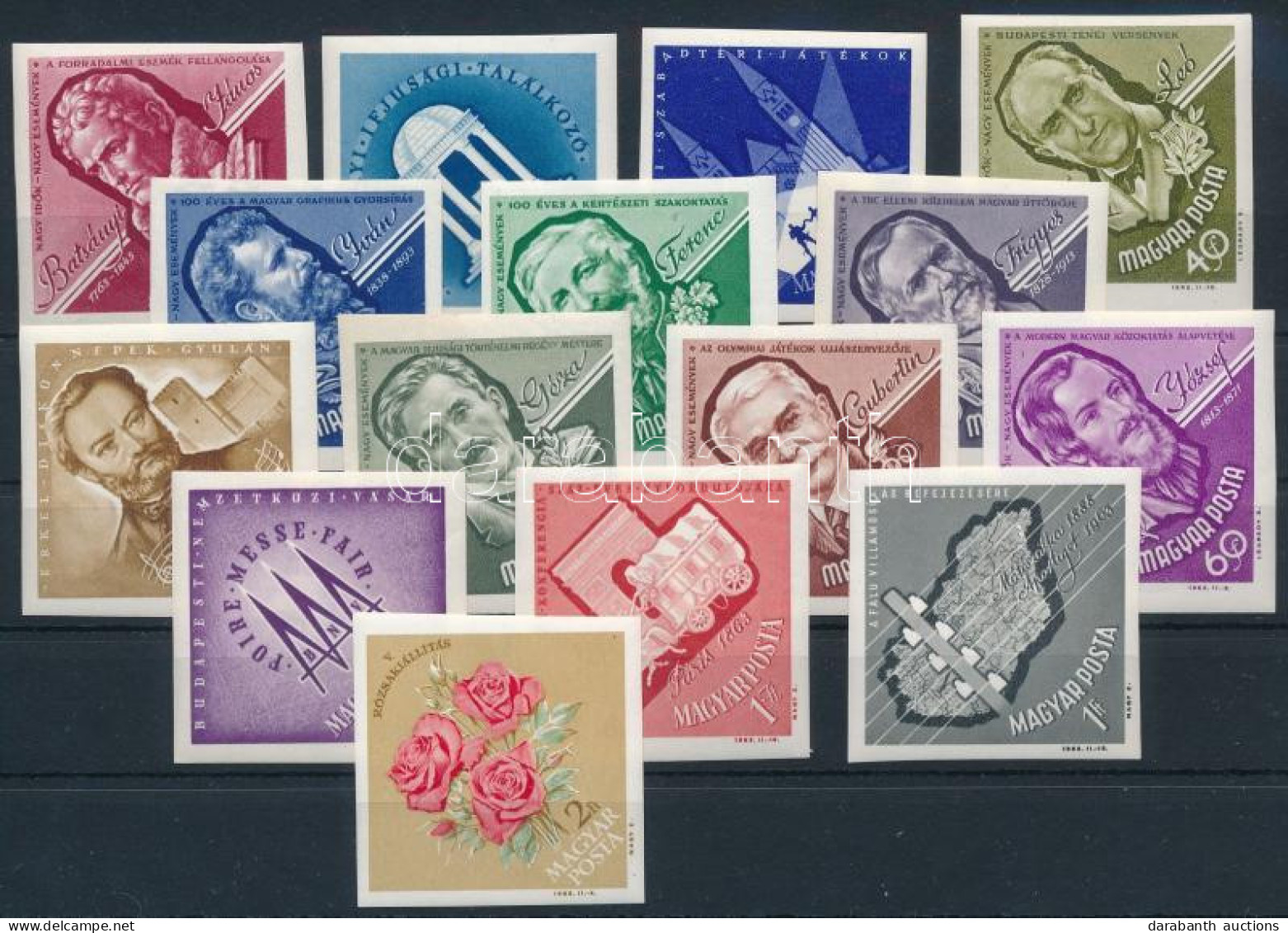 ** 1963 Nagy Idők - Nagy Események Vágott Sor (17.500) / Imperforate Set (ráncok / Creases) - Altri & Non Classificati