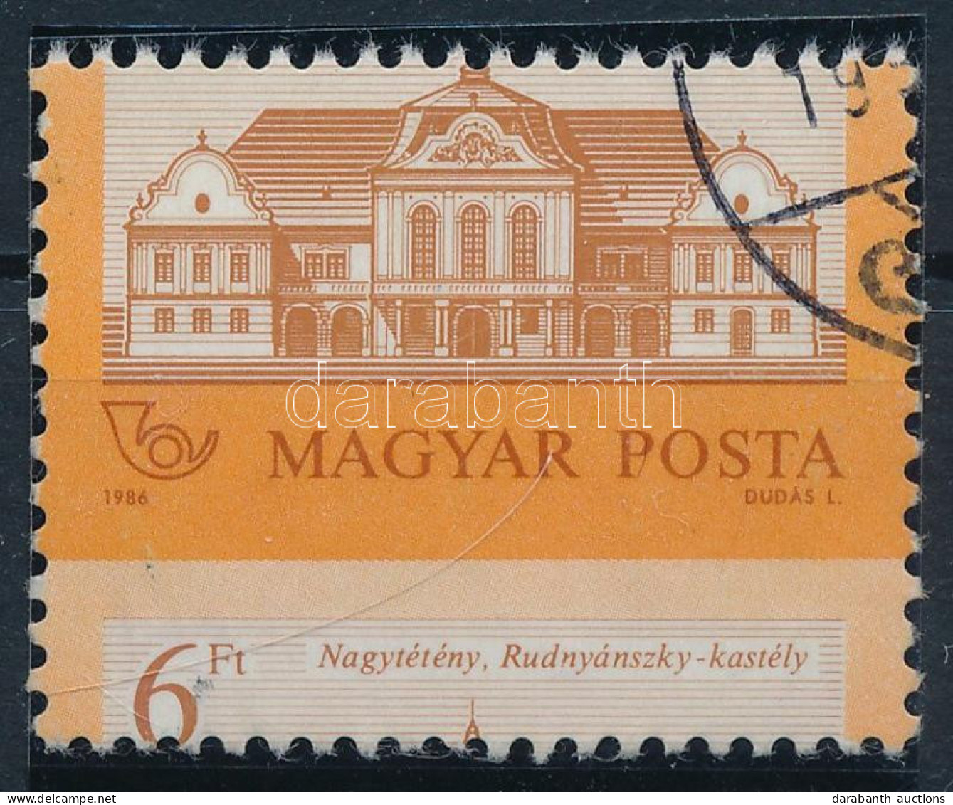 O 1986 Kastélyok 6Ft Elfogazva / Strongly Shifted Perforation - Altri & Non Classificati