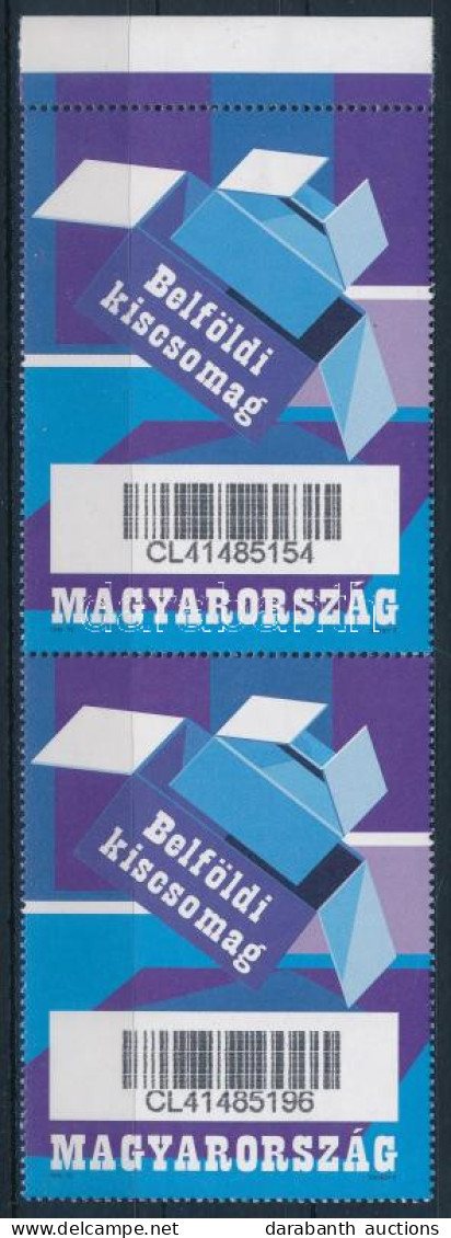 ** 1998 Belföldi Kiscsomag Bélyeg ívszéli Pár / Parcel Stamp Mi 1 Margin Pair - Autres & Non Classés