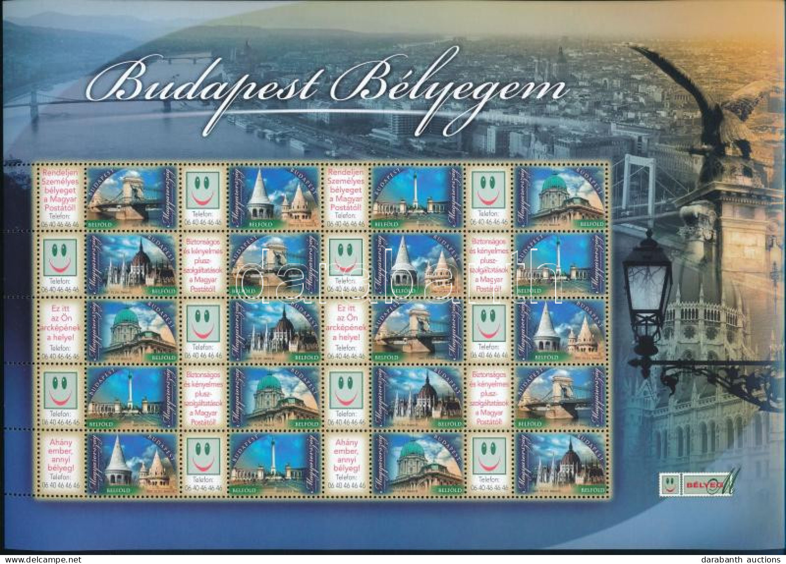 ** 2007 Budapest Bélyegem Promóciós Teljes ív (Névérték: 4.600Ft) / Mi 5238-5242 Complete Sheet - Andere & Zonder Classificatie