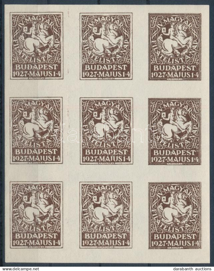 ** 1927/2bb IV. Magyar Filatelista Nap Emlék Kisív Próbanyomat (9.000) / Souvenir Sheet Proof - Autres & Non Classés