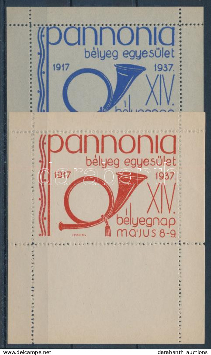 ** 1937/2ba + 2 Cb Pannónia Bélyeg Egyesület XIV. Bélyegnap Emlékív (20.000) / Souvenir Sheet Pair - Other & Unclassified