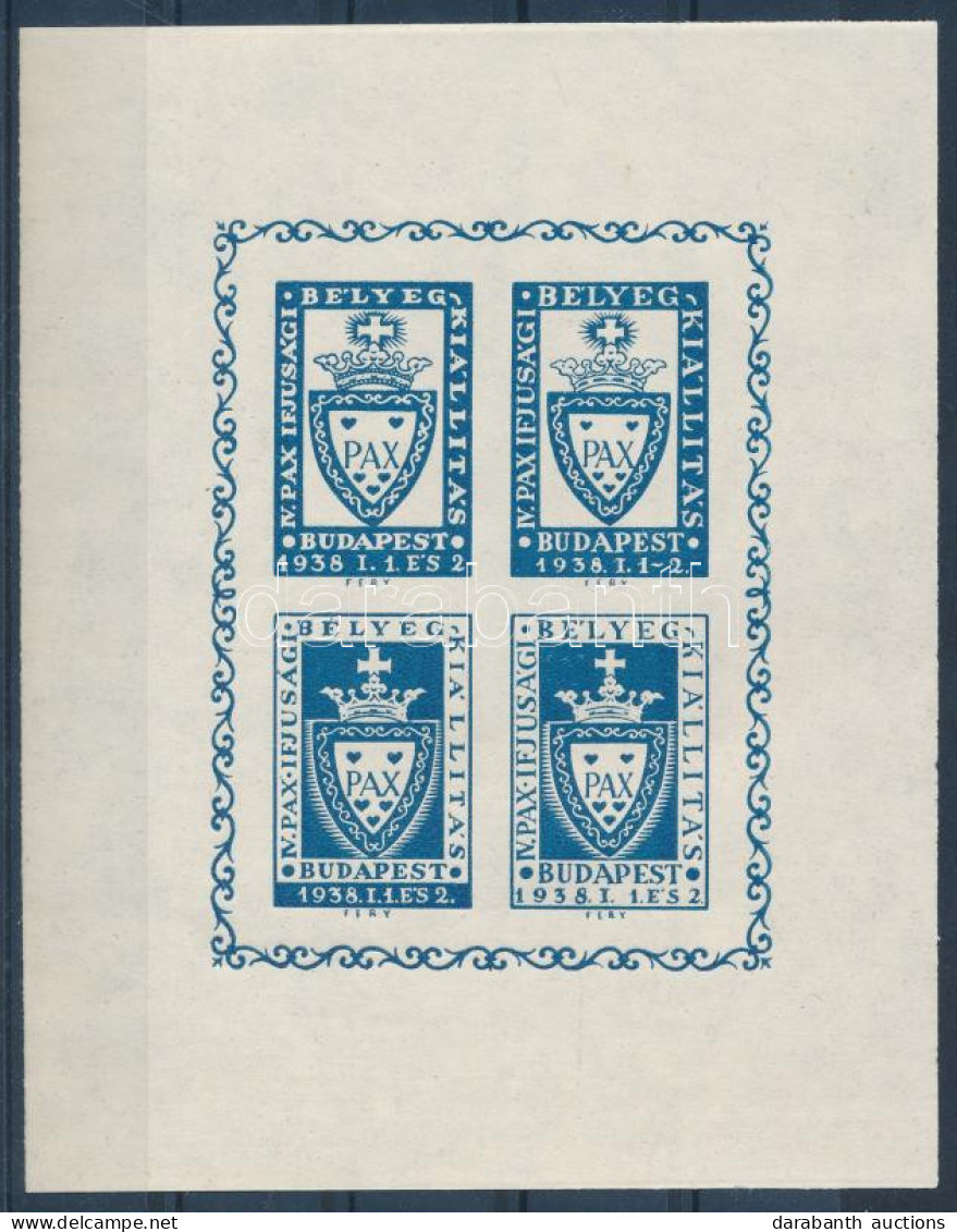 ** 1938/1ab IV. PAX Ifjúsági Bélyegkiállítás Emlékív (5.000) / Souvenir Sheet - Other & Unclassified