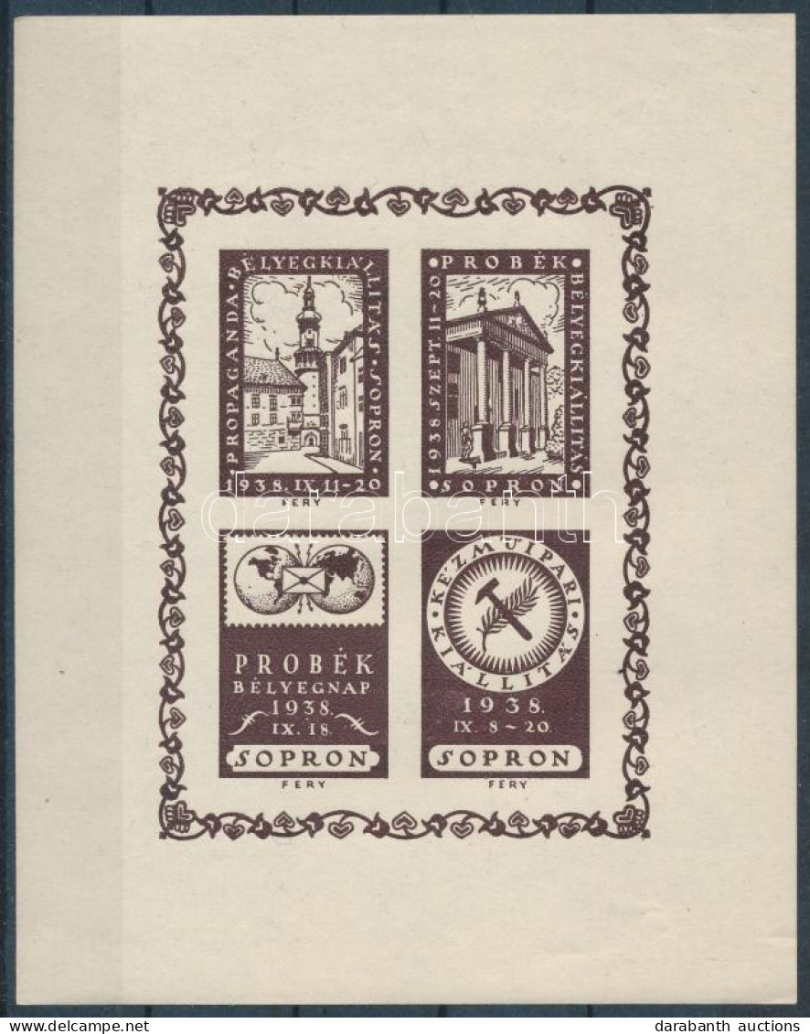 ** 1938/6a Soproni Probék Bélyegnap és -kiállítás Emlékív (7.000) / Souvenir Sheet - Altri & Non Classificati