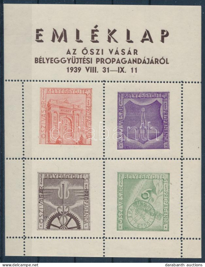 ** 1939/3a Őszi Vásár Bélyeggyűjtési Propaganda Emlékív (12.500) / Souvenir Sheet - Sonstige & Ohne Zuordnung