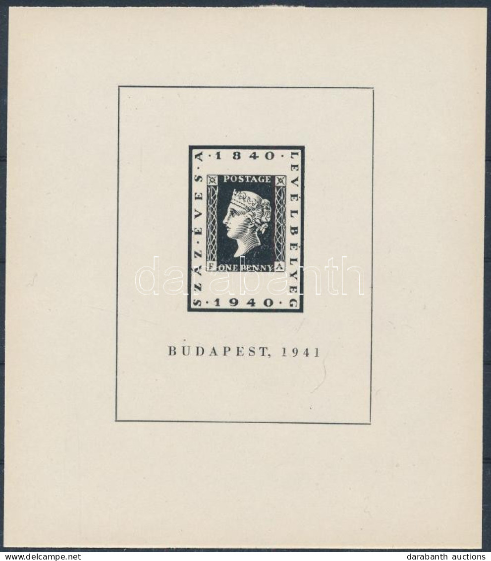 ** 1941/1a 100 éves A Bélyeg Emlékív / Souvenir Sheet - Other & Unclassified