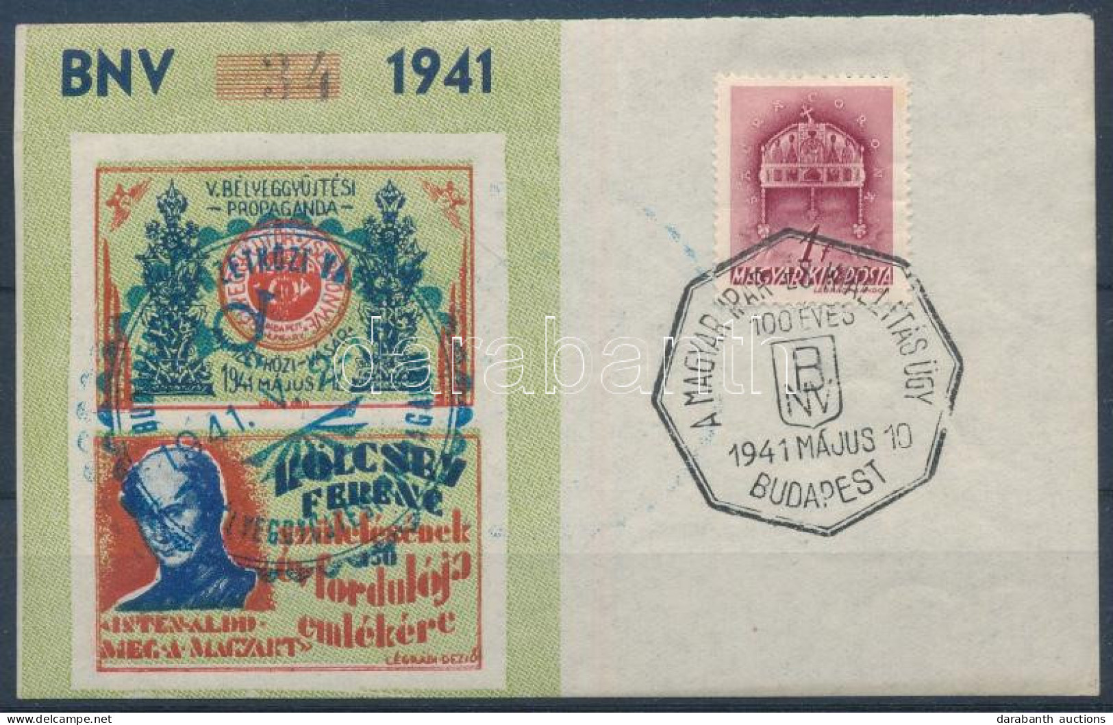 O 1941/6aa Kölcsey Ferenc II. Pecsételt Emlékív 05.10. (10.000) / Souvenir Sheet - Andere & Zonder Classificatie