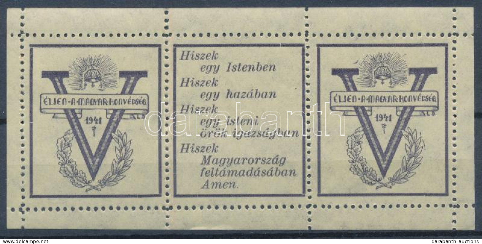 ** 1941/10a Magyar Honvédség Emlékív (6.500) / Souvenir Sheet - Other & Unclassified