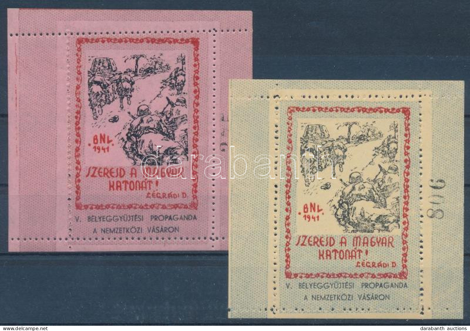 ** 1941/9aaaa I. + 9bba I. Magyar Honvéd Emlékív Pár (16.000) / Souvenir Sheet Pair - Altri & Non Classificati
