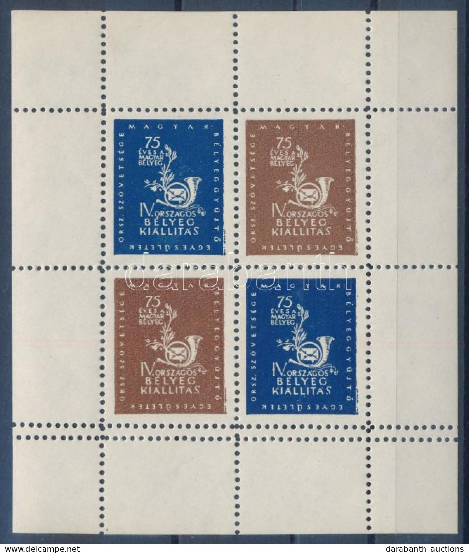 ** 1946/2a IV. Országos Bélyegkiállítás II. Emlék Kisív Kettős Fogazással (4.500+) / Souvenir Sheet With Double Perforat - Andere & Zonder Classificatie