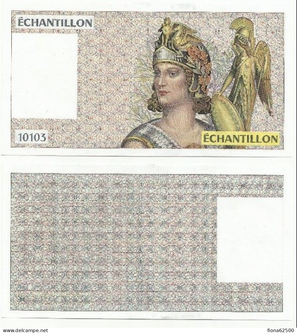 ECHANTILLON N° : 10103 . TESTS POUR DISTRIBUTEURS . MODELE DU 100 FRANCS DELACROIX . - Fiktive & Specimen