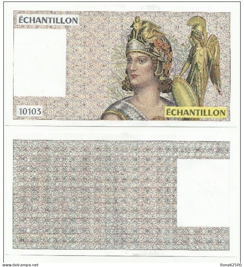 ECHANTILLON N° : 10103 . TESTS POUR DISTRIBUTEURS . MODELE DU 100 FRANCS DELACROIX . - Specimen