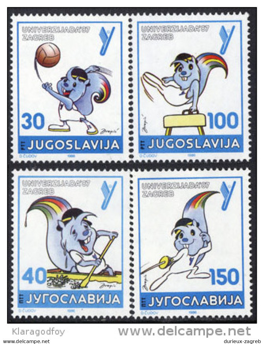 Yugoslavia 1986 Universiade Zagreb '87 MiNr 2190-2193 MNH - Ungebraucht
