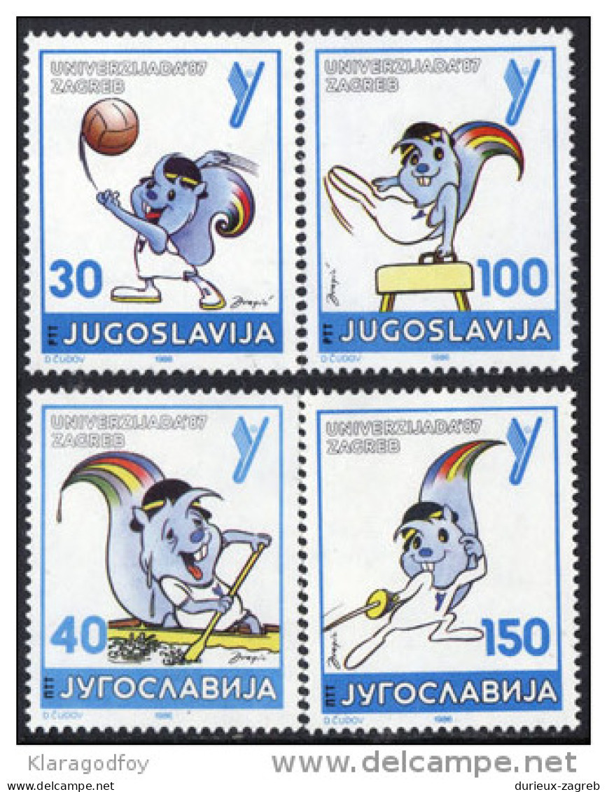 Yugoslavia 1986 Universiade Zagreb '87 MiNr 2190-2193 MNH - Neufs