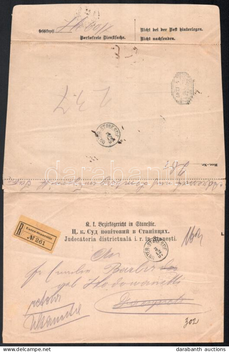 1907 Ajánlott Háromnyelvű Tértivevény / Registered Trilingual Retour Recepisse "UNTER-STANESTIE" - Sonstige & Ohne Zuordnung