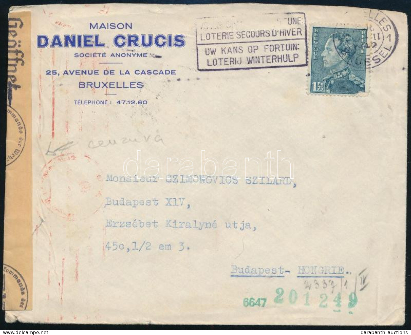 1942 Cenzúrázott Levél / Censored Cover - Autres & Non Classés