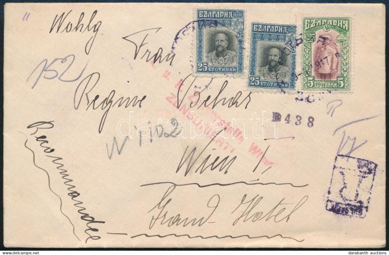 1917 Ajánlott Levél Bécsbe / Registered Cover To Vienna - Andere & Zonder Classificatie